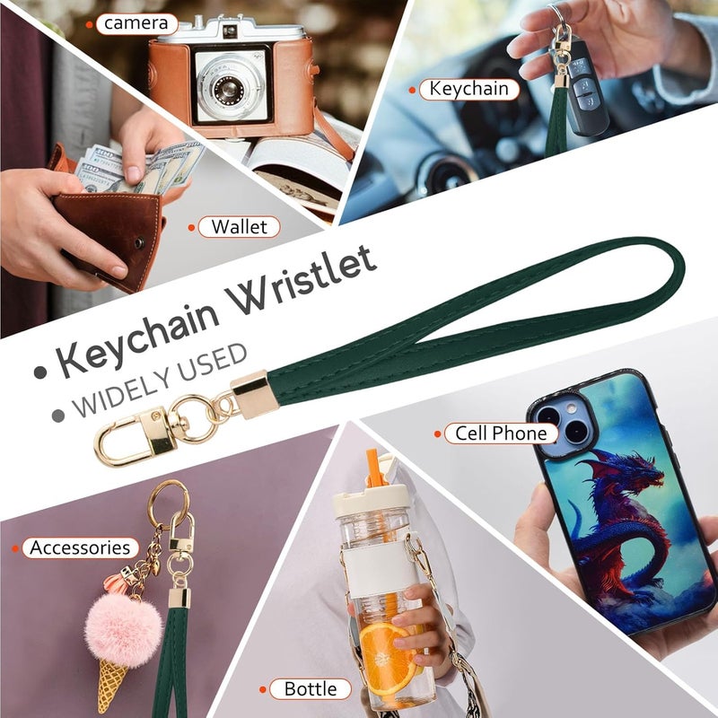 KNGITRYI Small Wristlet Wallets for Women RFID Credit Card Holder Wallet Keychain Wristlet Wallet Credit Card Wallets for Women (Dark Green) - Image 5